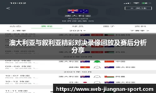 澳大利亚与叙利亚精彩对决录像回放及赛后分析分享